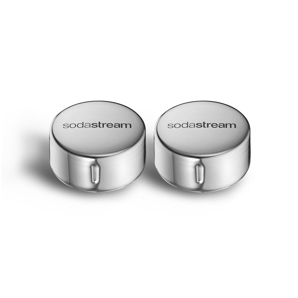 SodaStream Edelstahldeckel 2er-Set Für DUO & E-DUO Glaskaraffen