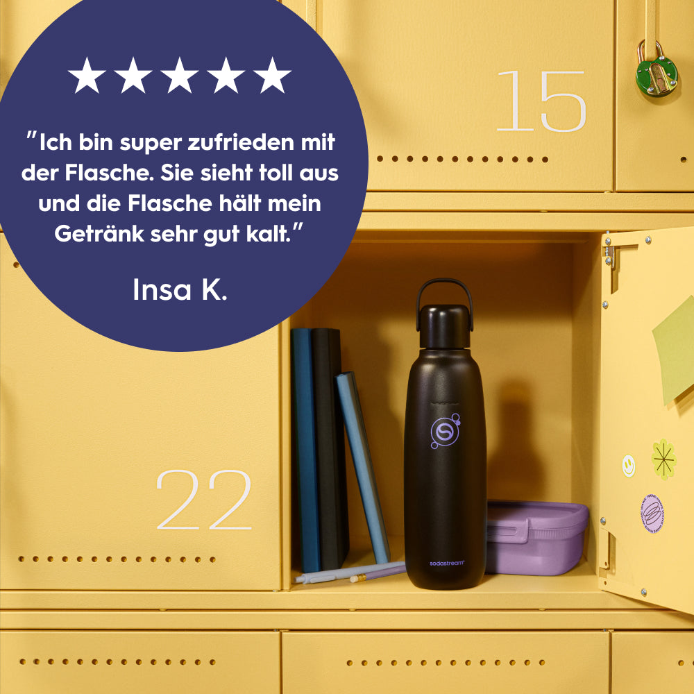 0.9 l Bouteille en acier inoxydable fizz&go Cool black