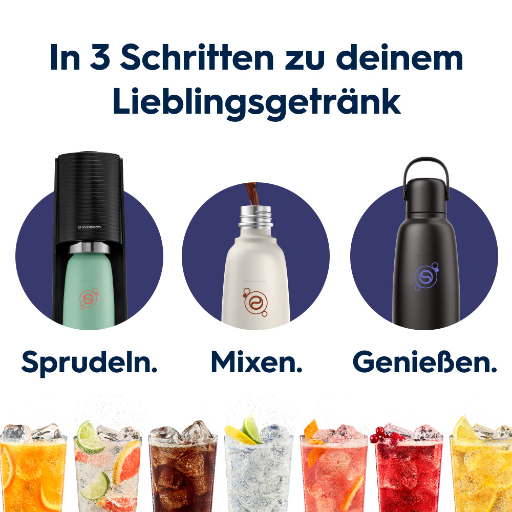 0.9 l Bouteille en acier inoxydable fizz&go Cool black