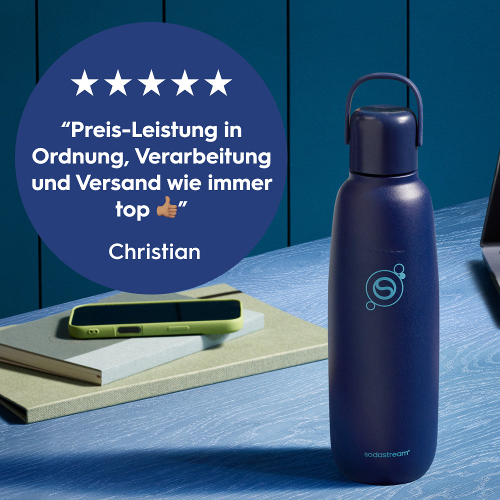 0.9L Edelstahlflasche fizz&go Cool blueberry