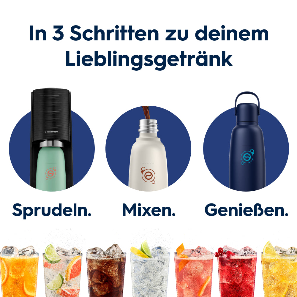 0.9L Edelstahlflasche fizz&go Cool blueberry