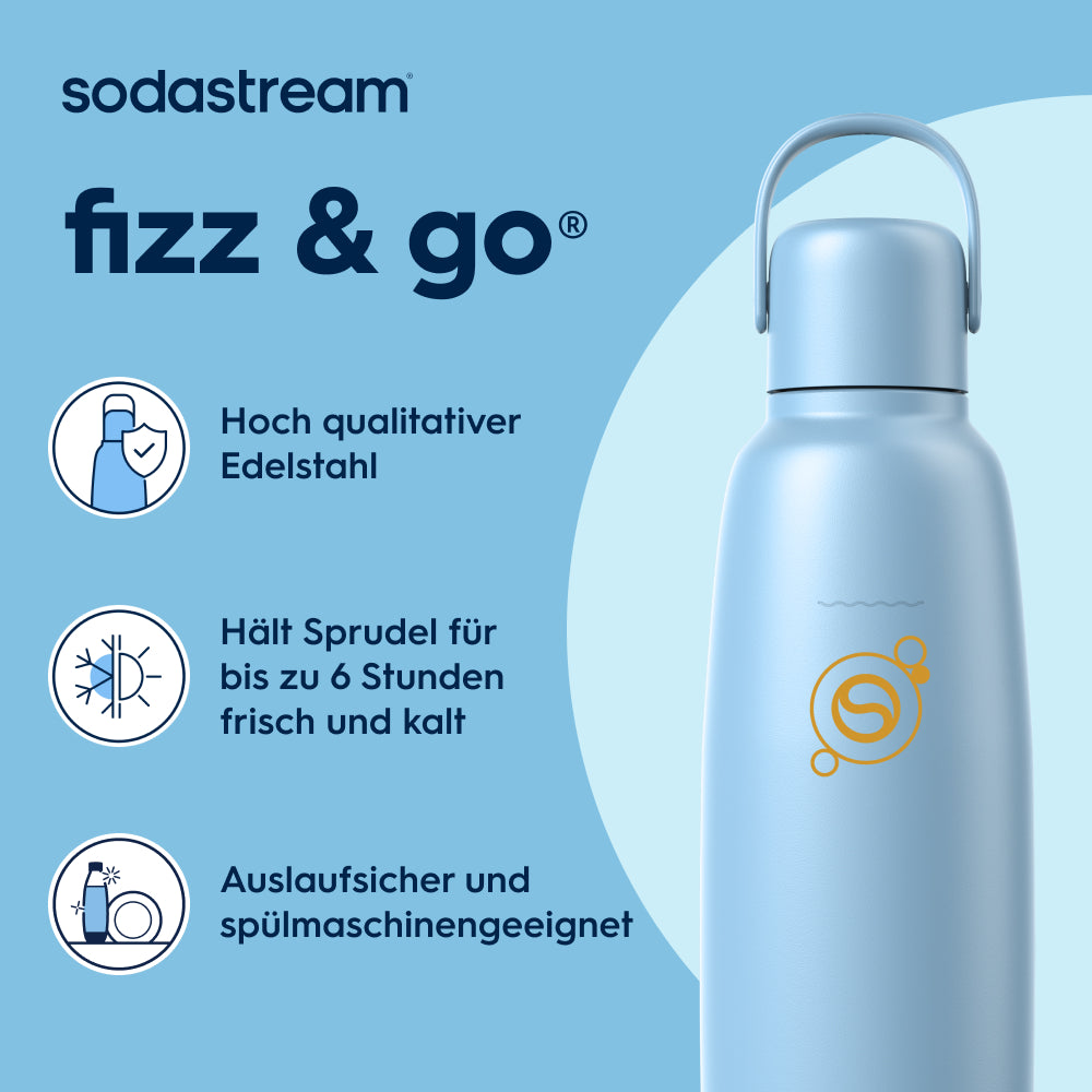 0.9 l Bouteille en acier inoxydable fizz&go Cool ice