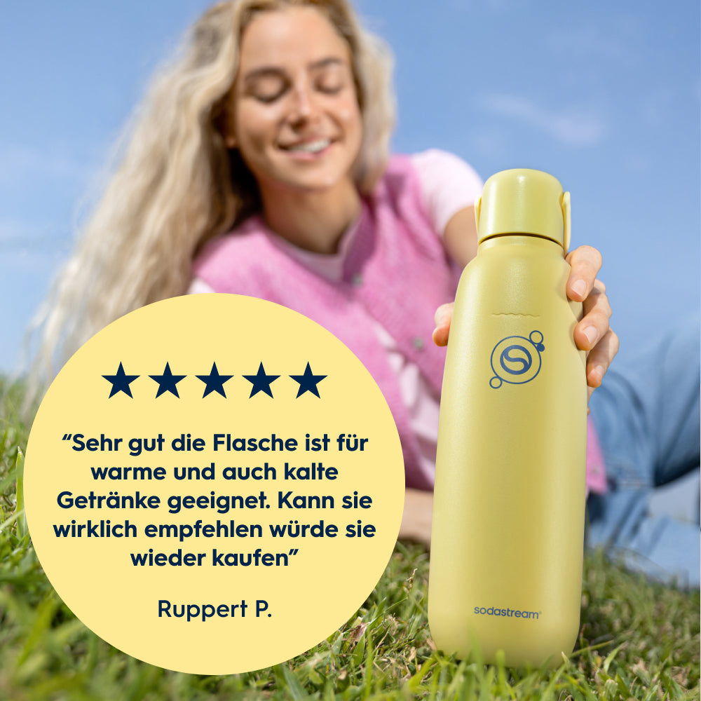 0.9 l Bouteille en acier inoxydable fizz&go Cool lemon