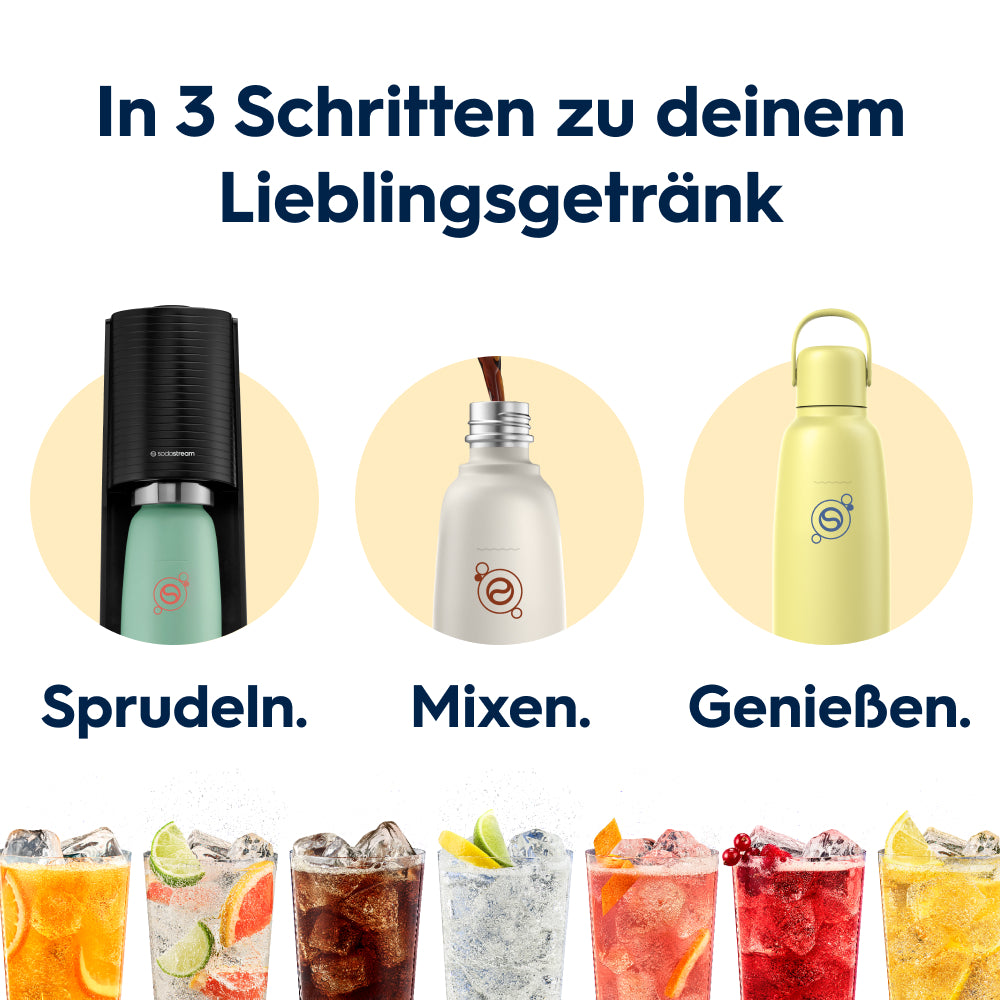 0.9 l Bouteille en acier inoxydable fizz&go Cool lemon