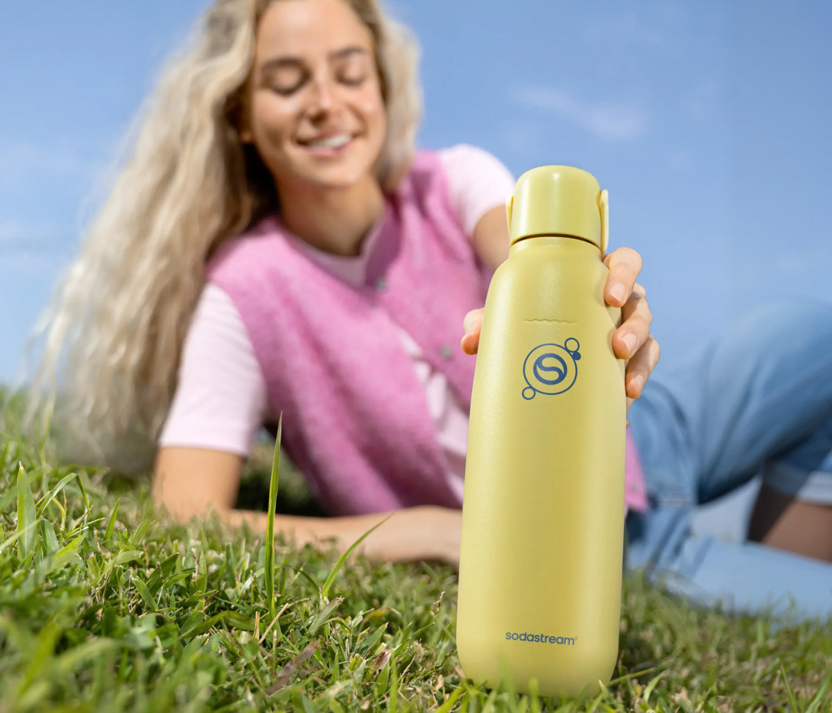 0.9L Edelstahlflasche fizz&go Cool lemon